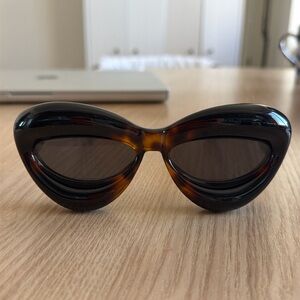 LOEWE EYEWEAR
Inflated cat-eye tortoiseshell acetate sunglasses